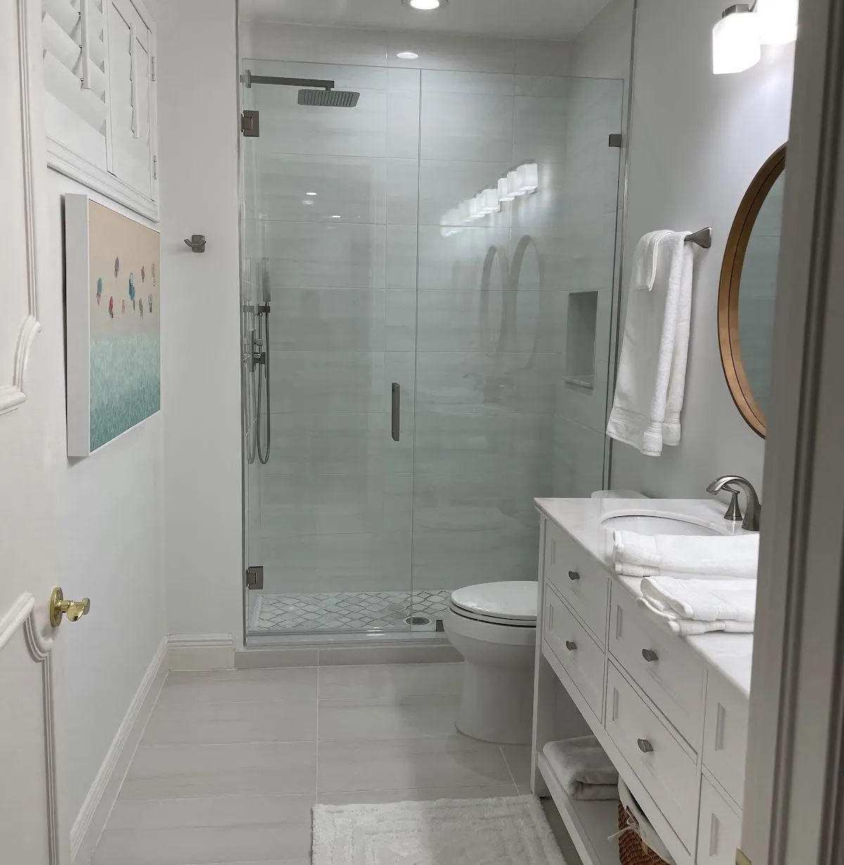 Bright accessible bathroom remodel