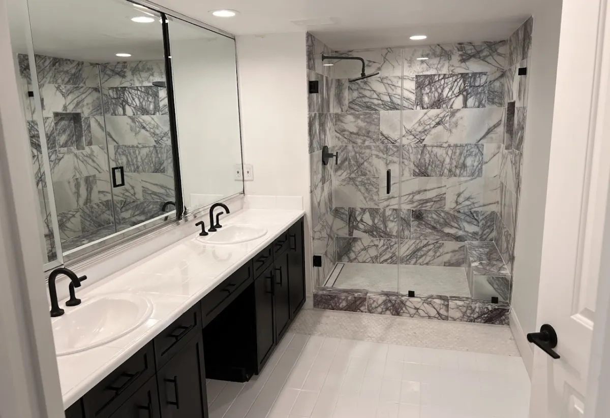 Marble double vanity bathroom