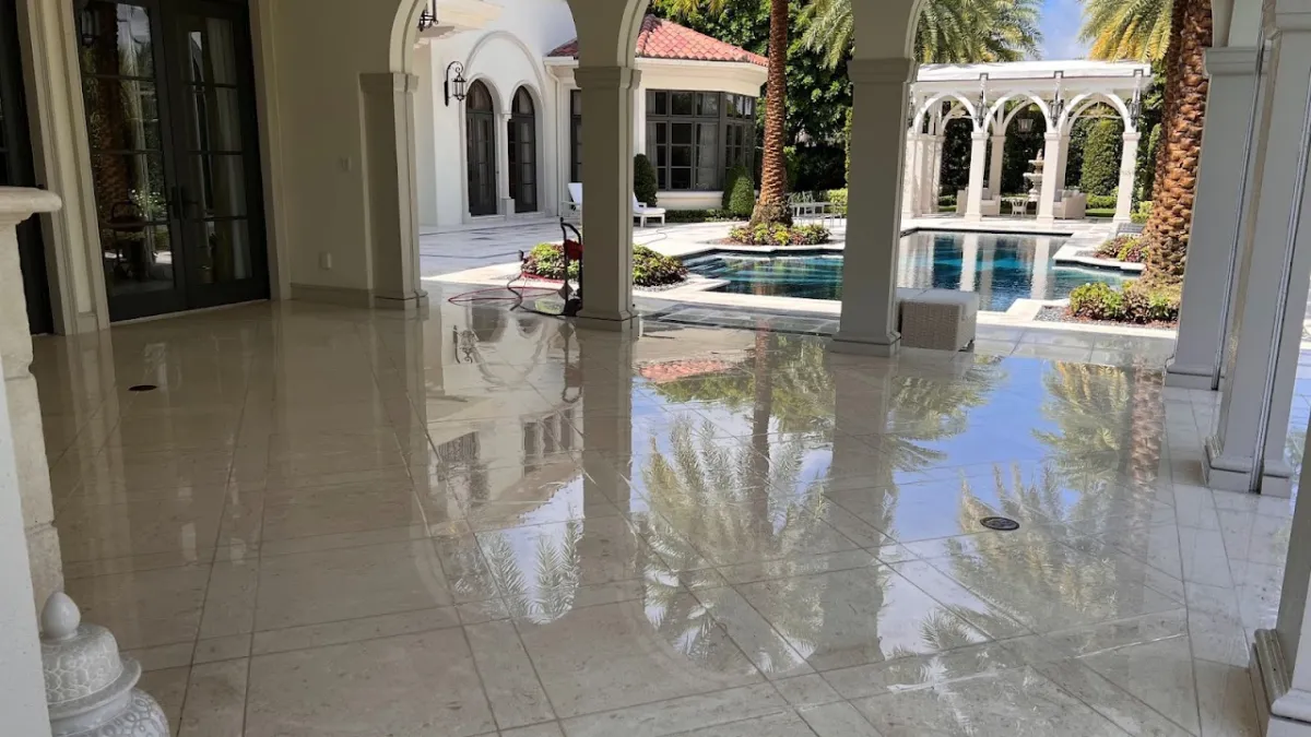Upscale courtyard pool renovation