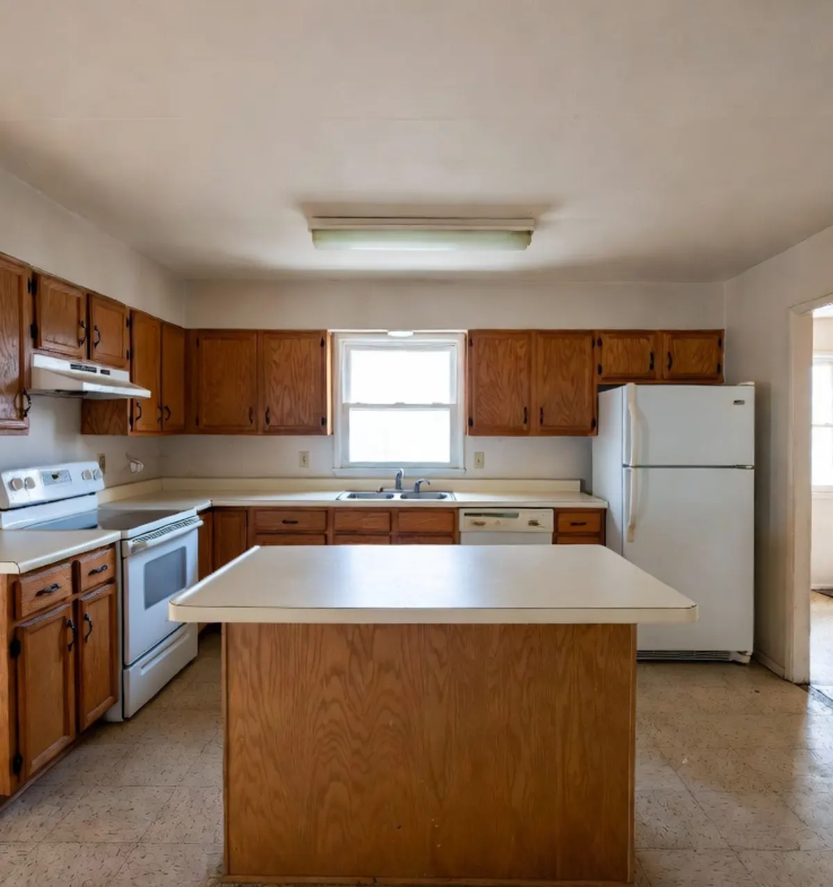 Dated oak kitchen before remodel