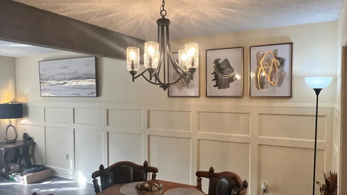 Dining room with custom wainscoting